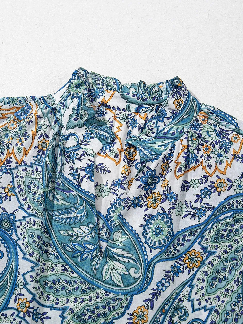 Paisley Floral V Neck Short Sleeve Mini Dress NicholesGifts