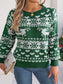 Christmas Element Round Neck Long Sleeve Sweater nicholesgifts