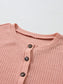 Women Quarter Button Round Neck Dropped Shoulder Knit Top nicholesgifts