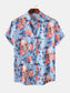 Men's Full Size Printed Short Sleeve Casual Shirt Plus Size nicholesgifts