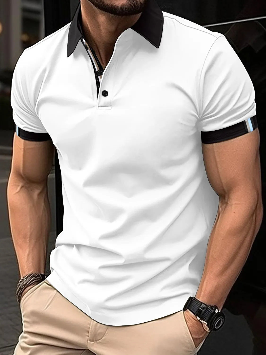 Men's Full Size Collared Neck Short Sleeve Polo Plus Size NicholesGifts