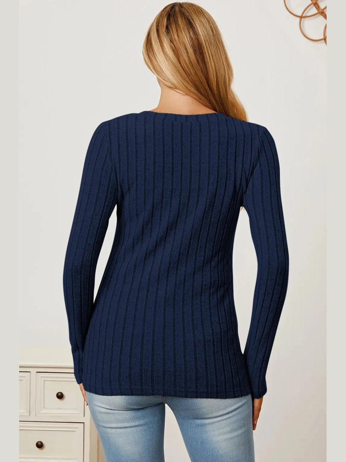 Basic Bae Full Size Ribbed V-Neck Long Sleeve T-Shirt nicholesgifts