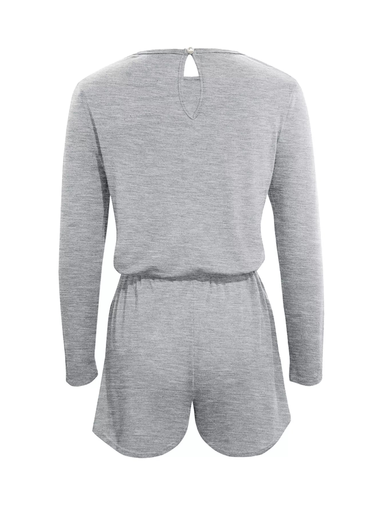Long Sleeve Drawstring Romper nicholesgifts
