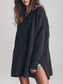Openwork Round Neck Long Sleeve Slit Sweater nicholesgifts