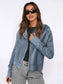Waffle-Knit Dropped Shoulder Hooded Jacket nicholesgifts
