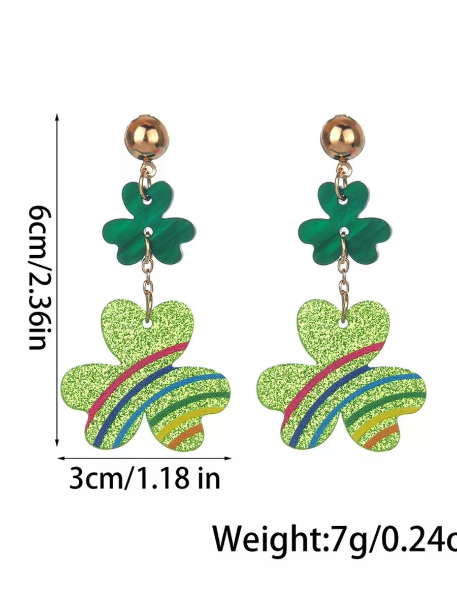 Lucky Clover Dangle Earrings Trendsi