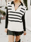 Perfee Striped Half Zip Sweater Vest nicholesgifts