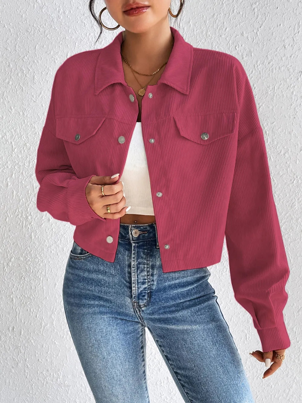 Honey Snap Down Long Sleeve Jacket nicholesgifts