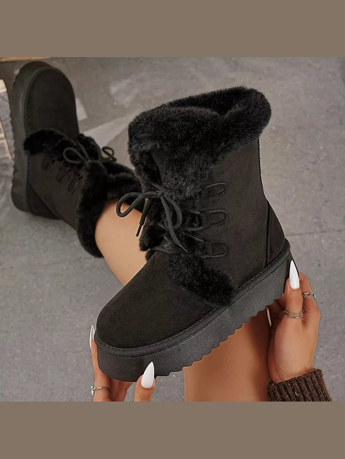 Round Toe Platform Boots Trendsi