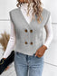 Full Size Button Up V-Neck Sweater Vest nicholesgifts