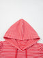 Striped Puff Sleeve Hoodie with Drawstring nicholesgifts