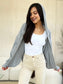 NicholesGifts Women Culture Code Full Size Ribbed Zip Up Drawstring Hooded Jacket nicholesgifts