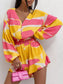 Floral V-Neck Long Sleeve Romper with Elastic Waist nicholesgifts