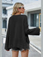 High-Low Slit Round Neck Long Sleeve Sweater nicholesgifts