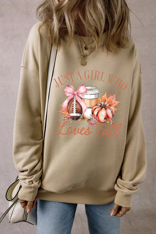 Graphic Round Neck Long Sleeve Sweatshirt Trendsi