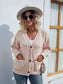 Button Down V-Neck Cardigan with Pockets nicholesgifts