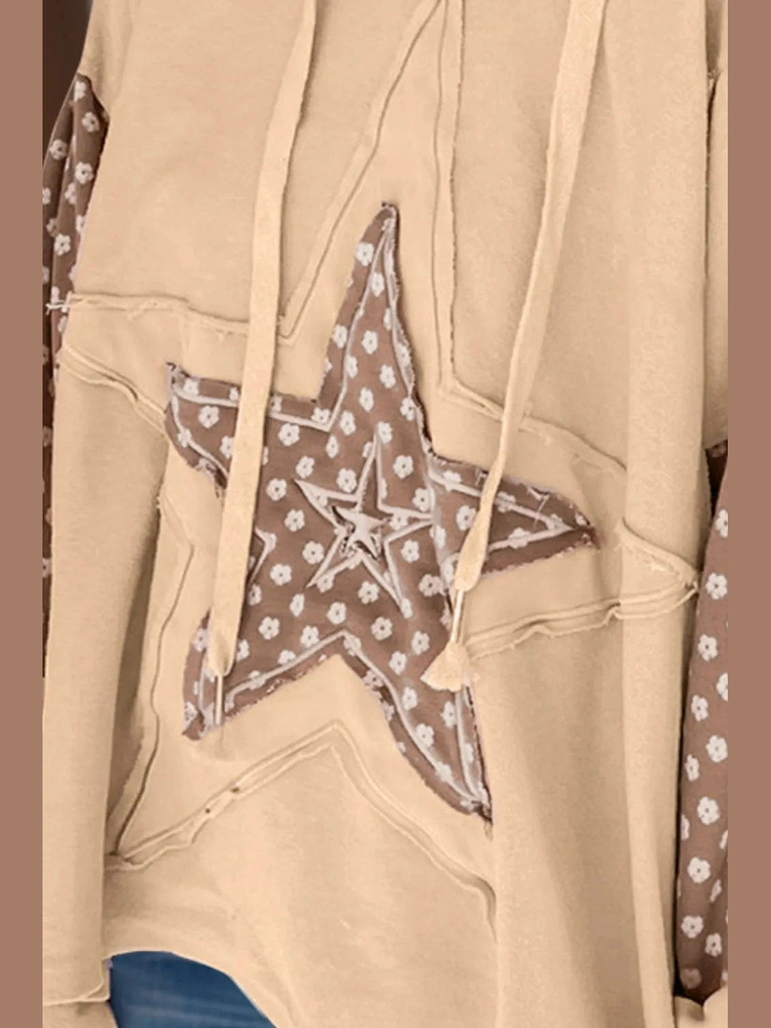 Drawstring Star Long Sleeve Hoodie nicholesgifts