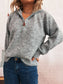 Quarter Zip Ribbed Hem Sweater nicholesgifts