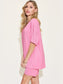 WomeBasic Bae Full Size V-Neck Drop Shoulder Short Sleeve T-Shirt and Shorts Set nicholesgifts