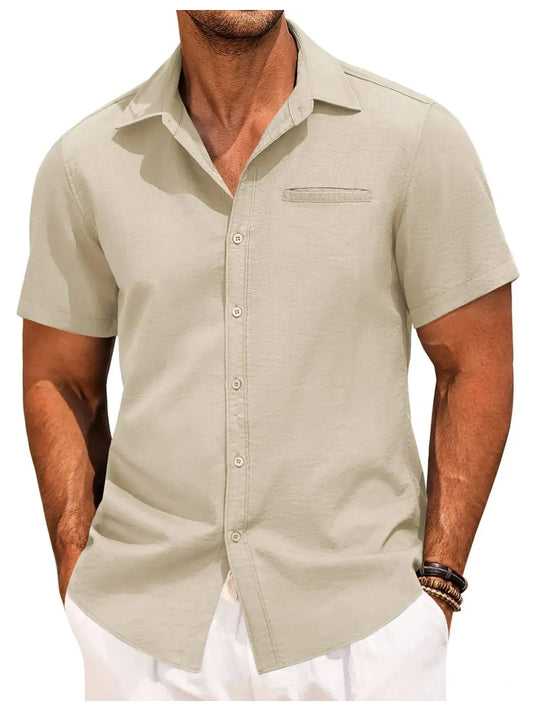 Men's Plus Size Classic Short Sleeve Button Down Shirt NicholesGifts