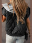 Drawstring Zip Up Hooded Vest Coat nicholesgifts