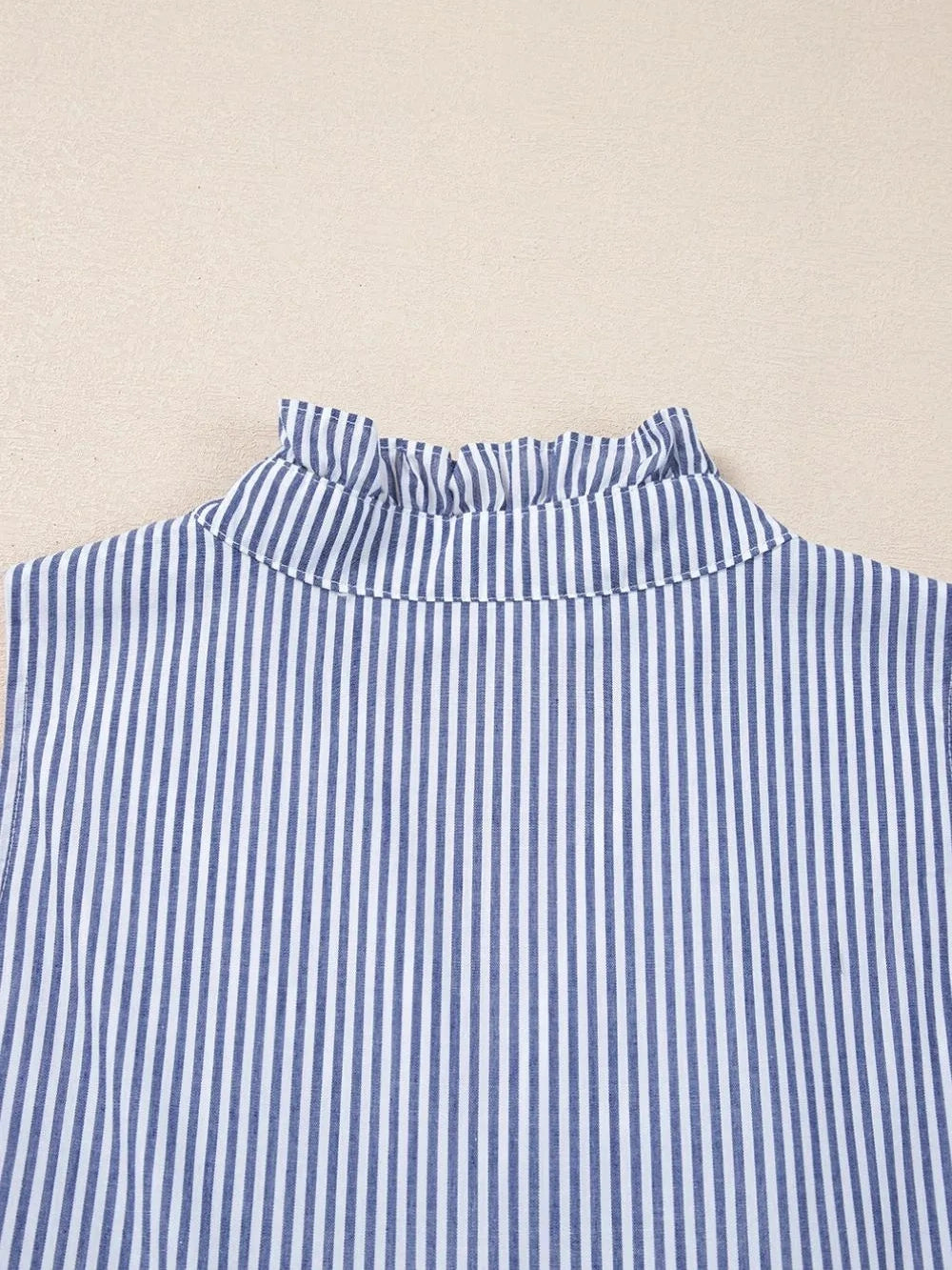 Stripe Sleeveless Notched Ric Rac Mini Dress NicholesGifts