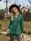 Notched Neck Flounce Sleeve Blouse nicholesgifts
