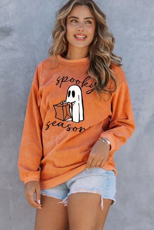 Women Spooky Season Graphic Sweatshirt NicholesGifts