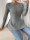 Side Slit Striped Long Sleeve T-Shirt nicholesgifts