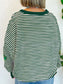 Stripe Lucky Clover Drop Shoulder Sweatshirt nicholesgifts