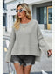 High-Low Slit Round Neck Long Sleeve Sweater nicholesgifts