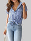 Full Size Striped Button-Up Casual Shirt with Pocket Plus Size nicholesgifts