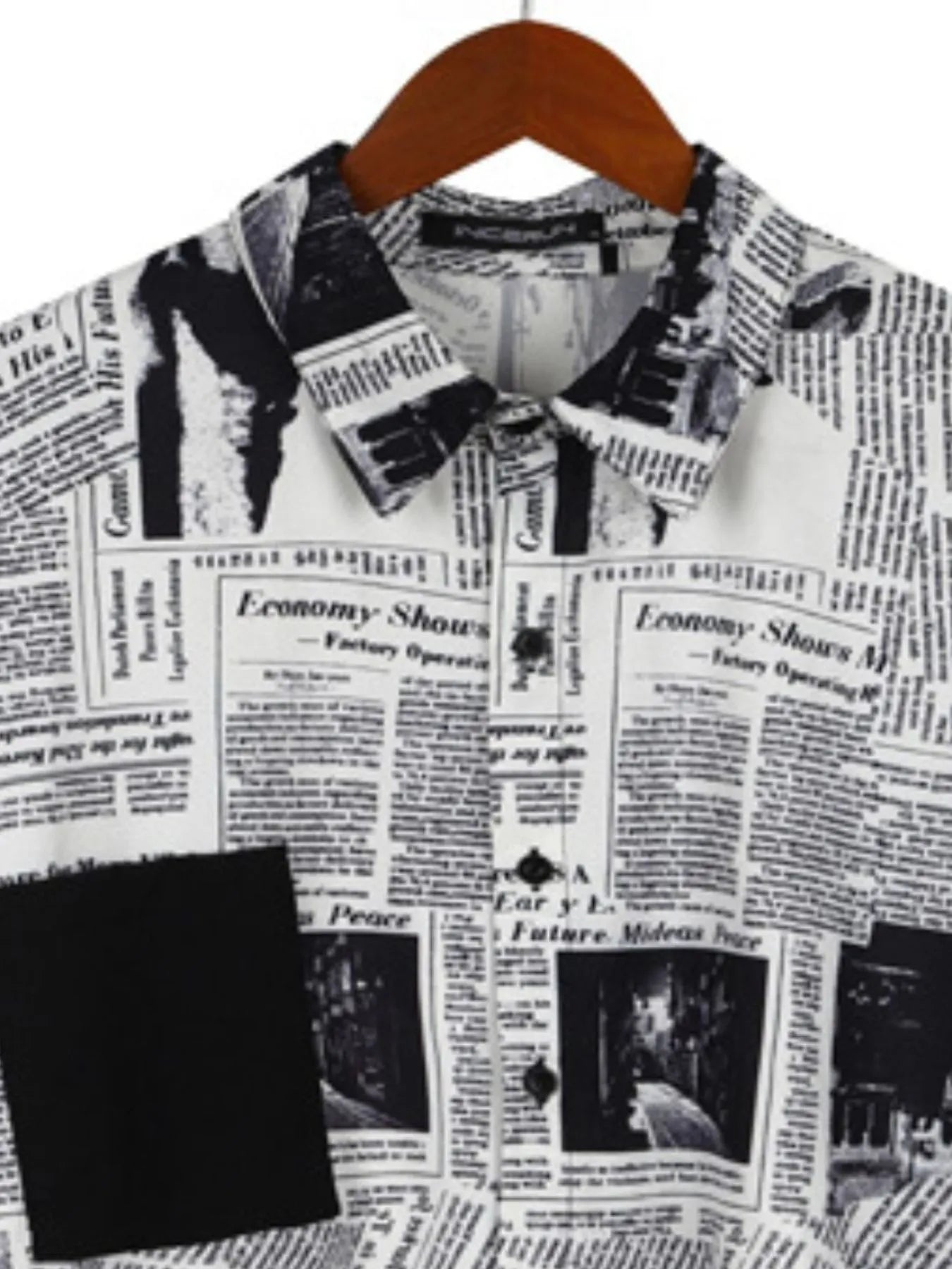 Men's Full Size Contrast Sleeve Button-Up Shirt Plus Size NicholesGifts