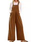 Front Ruched Wide Leg Jumpsuit with Pockets nicholesgifts