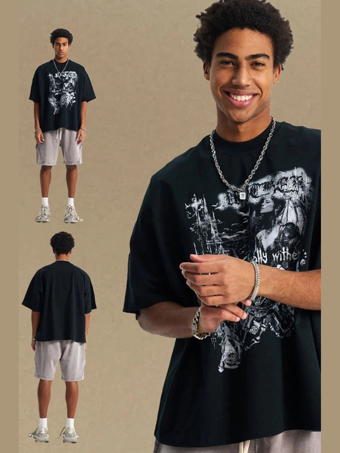 Men's Round Neck Half Sleeve Graphic T-Shirt NicholesGifts