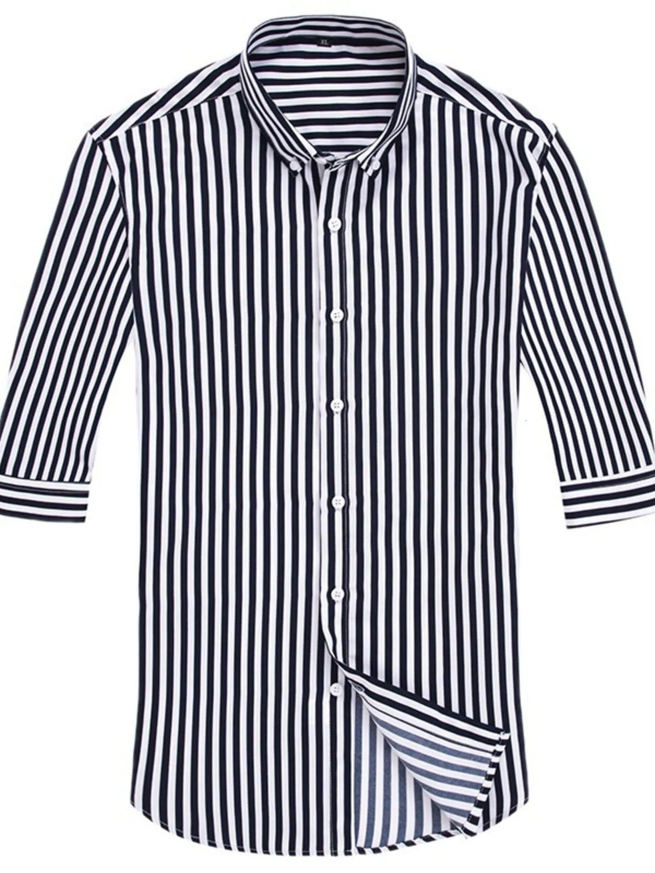 Men's Plus Size Striped Button Up Long Sleeve Shirt NicholesGifts