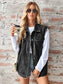 Raw Hem Sleeveless Button Up Denim Jacket nicholesgifts