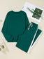 Round Neck Top and Stripe Detail Drawstring Pants Set nicholesgifts