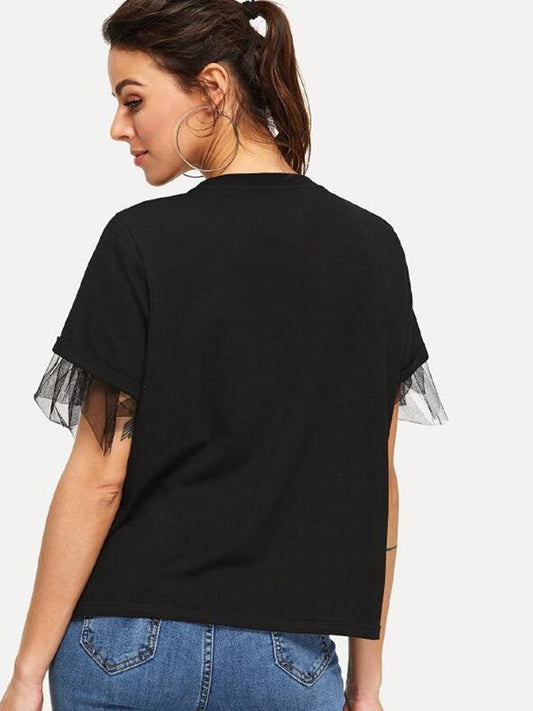Women Round Neck Short Sleeve Top NicholesGifts