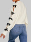 Women Bow V-Neck Cutout Sleeve Cardigan Sweater nicholesgifts