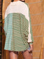 Striped Oversized Half Button Sweatshirt nicholesgifts