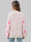 Women Angel Wings Heart Dropped Shoulder Long Sleeve Sweater nicholesgifts