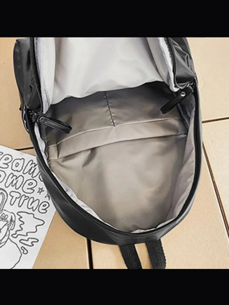 PU Leather Zip Backpack Bag nicholesgifts