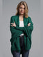 Dolman Sleeve Open Front Ribbed Trim Longline Cardigan nicholesgifts