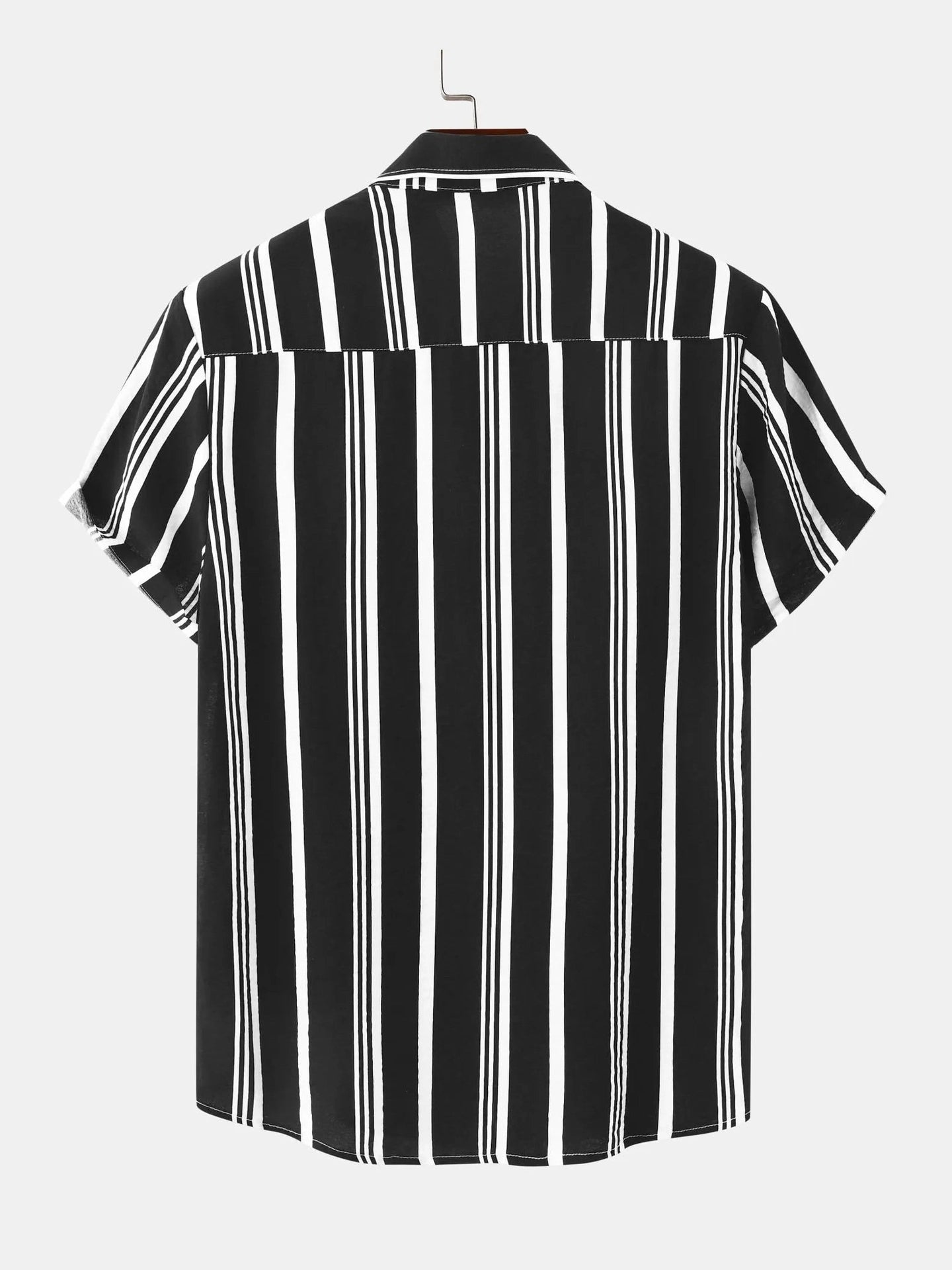Men's Plus Size Striped Short Sleeve Button-Down Shirt NicholesGifts