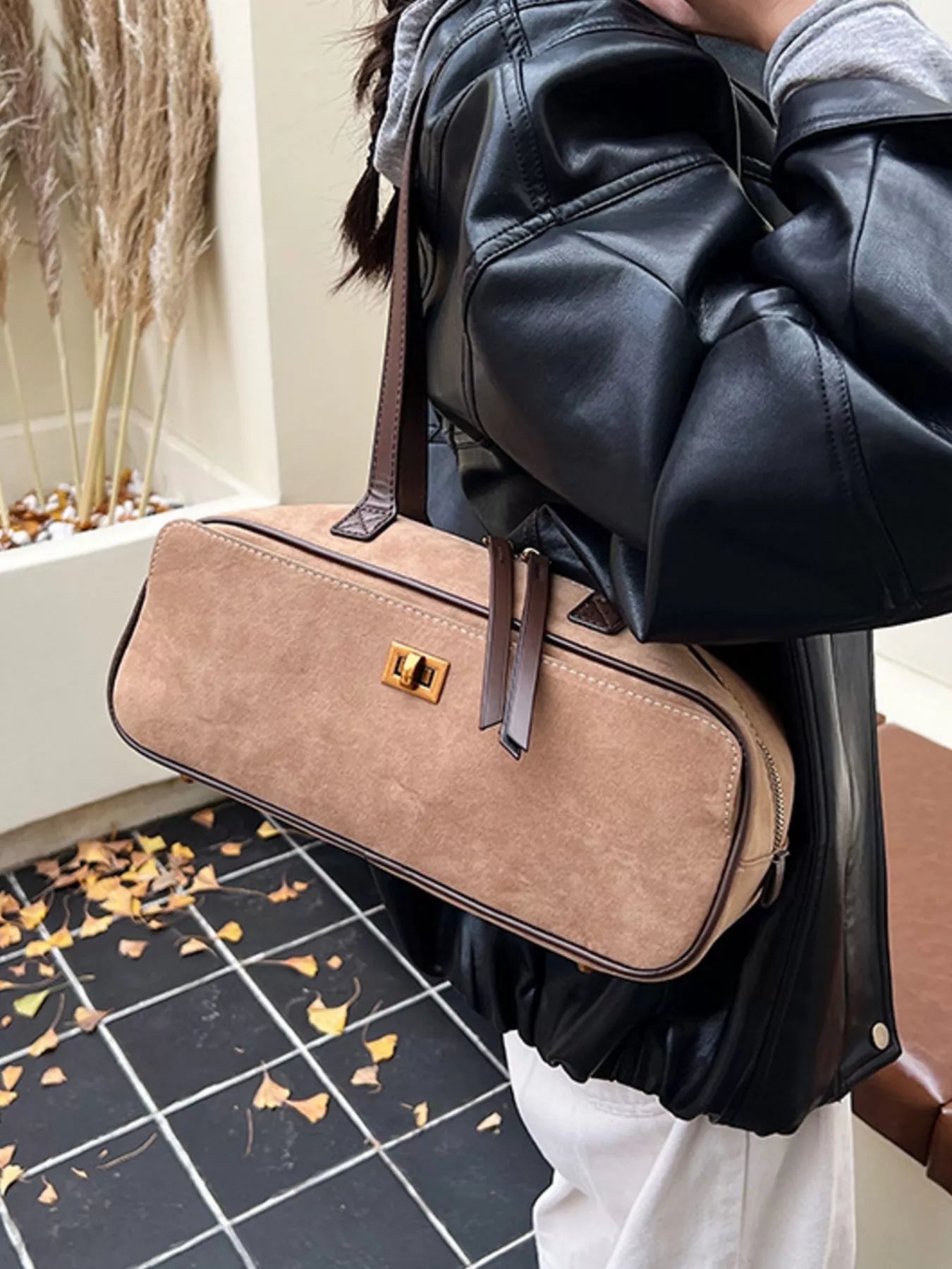 Suede Leather Shoulder Bag nicholesgifts