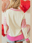 Women Valentine’s Day Sequin Heart Pattern Long Sleeve Sweatshirt nicholesgifts