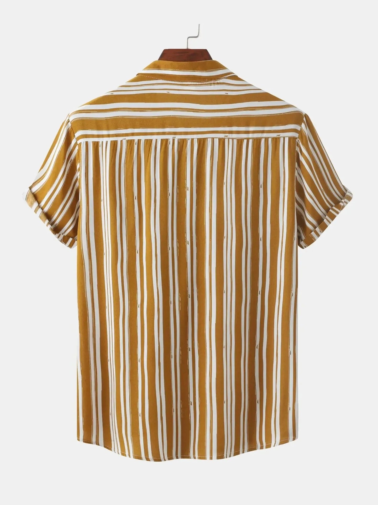 Men's Plus Size Striped Short Sleeve Button-Down Shirt NicholesGifts