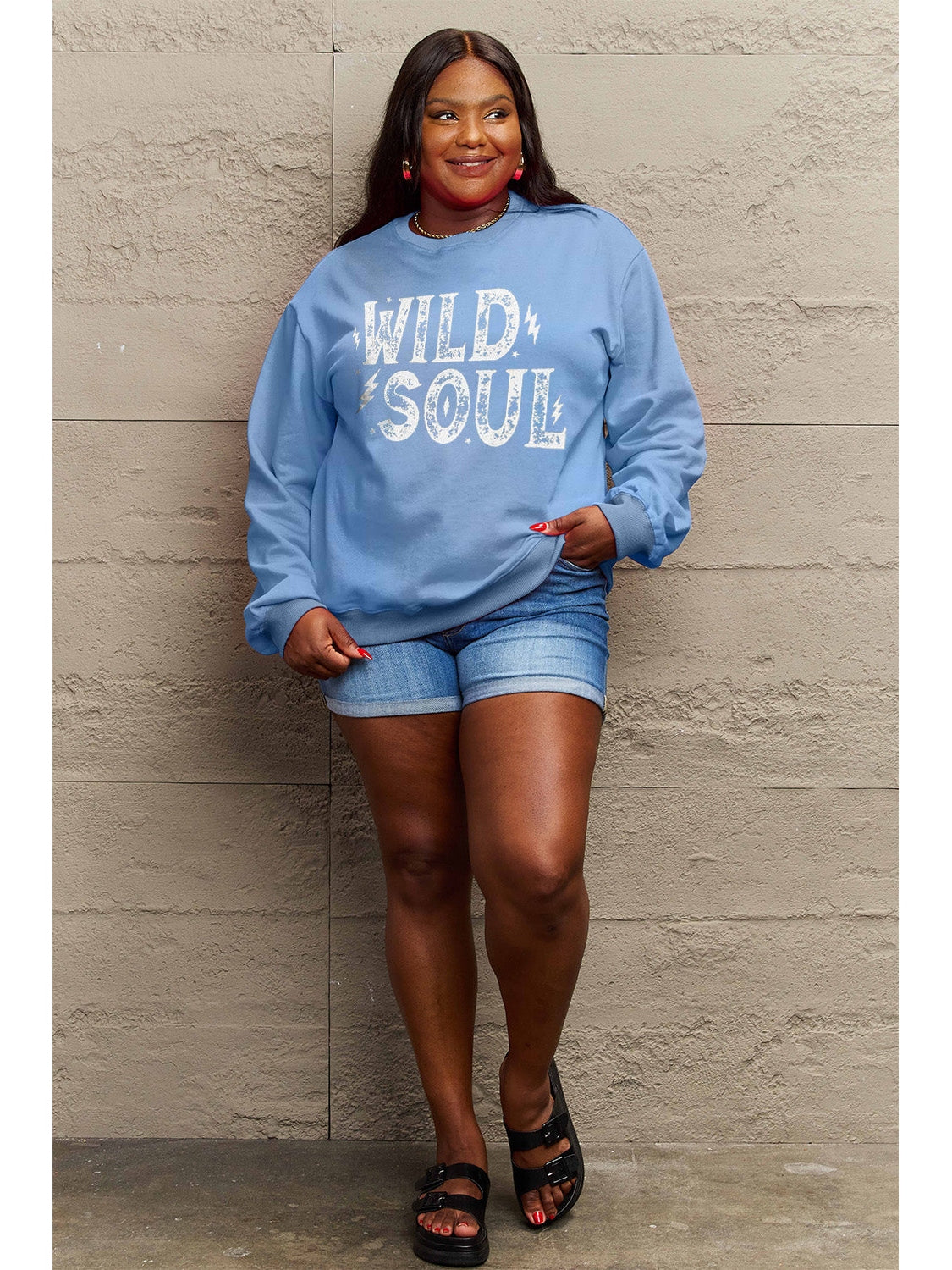 Simply Love Full Size WILD SOUL Graphic Sweatshirt nicholesgifts