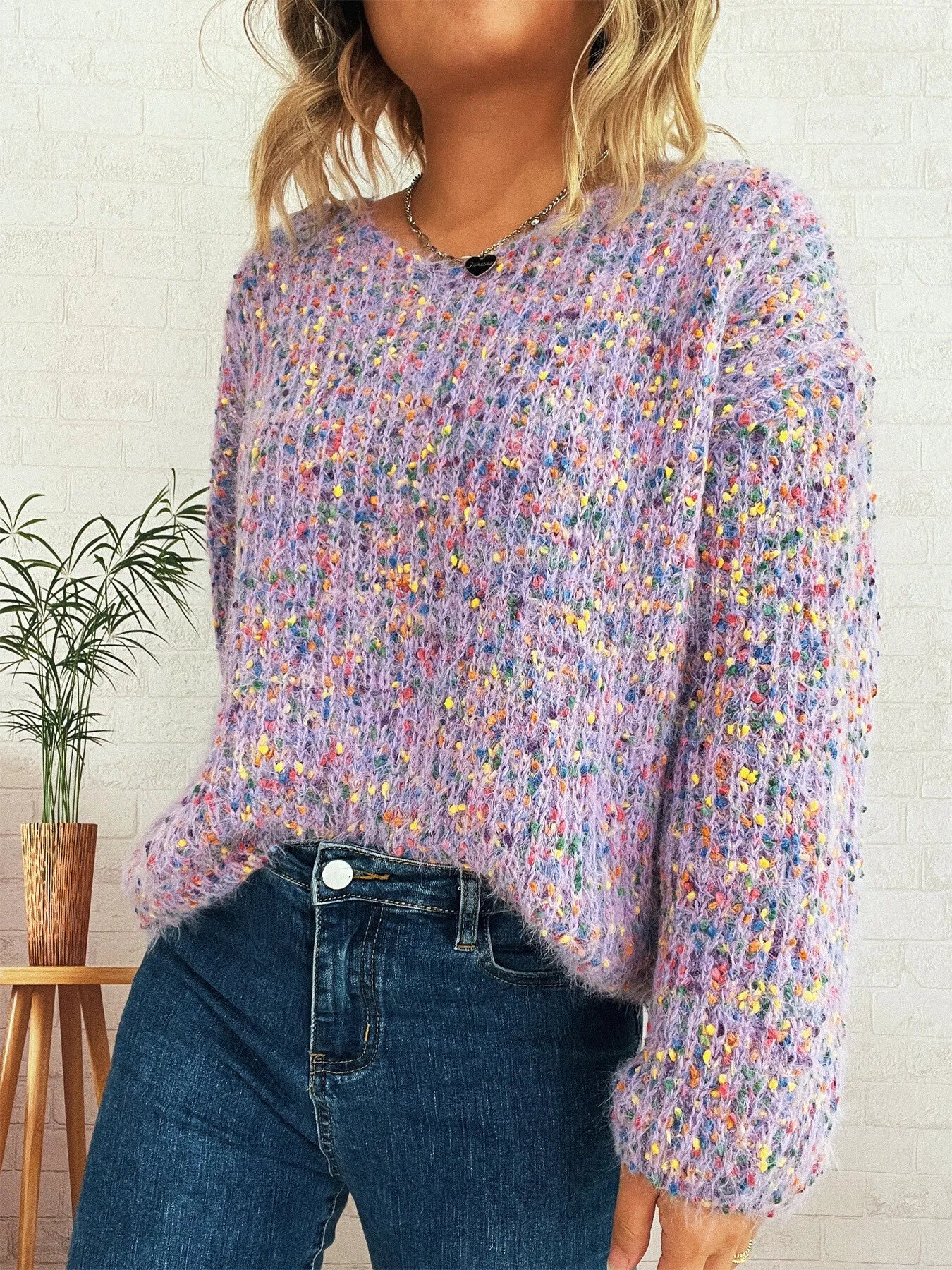 Colorful Long Sleeve Sweater